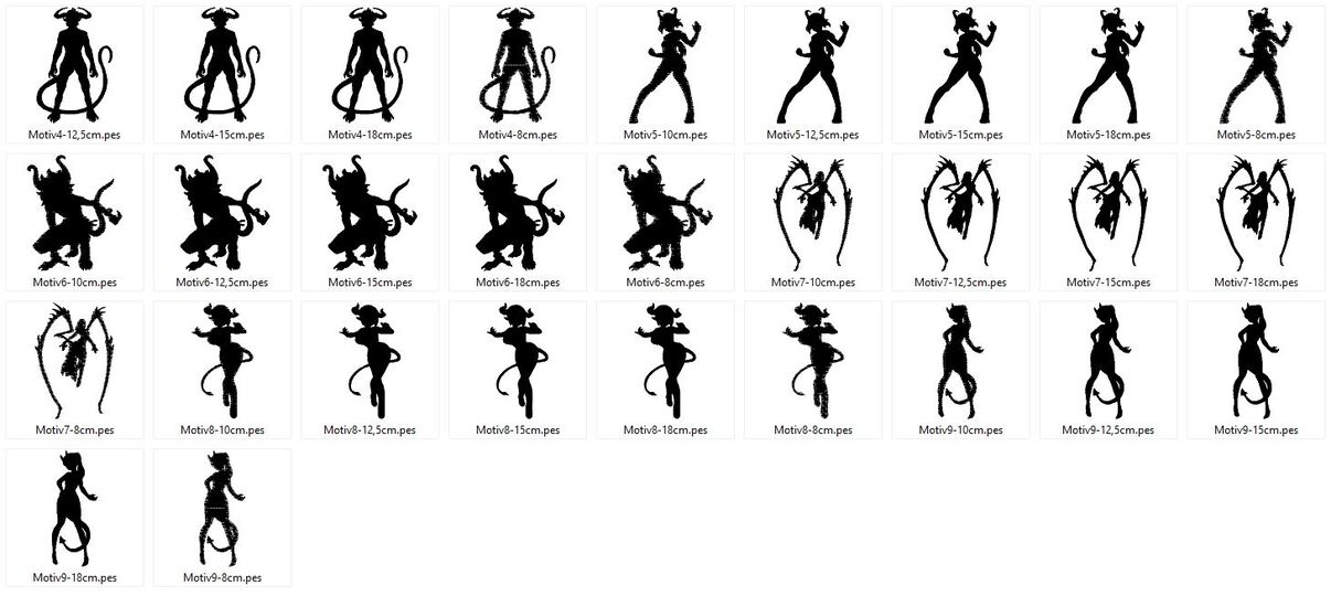 Stickdatei - Dämonen Fledermaus Silhouette 1