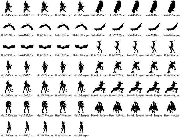 Stickdatei - Dämonen Fledermaus Silhouette 2
