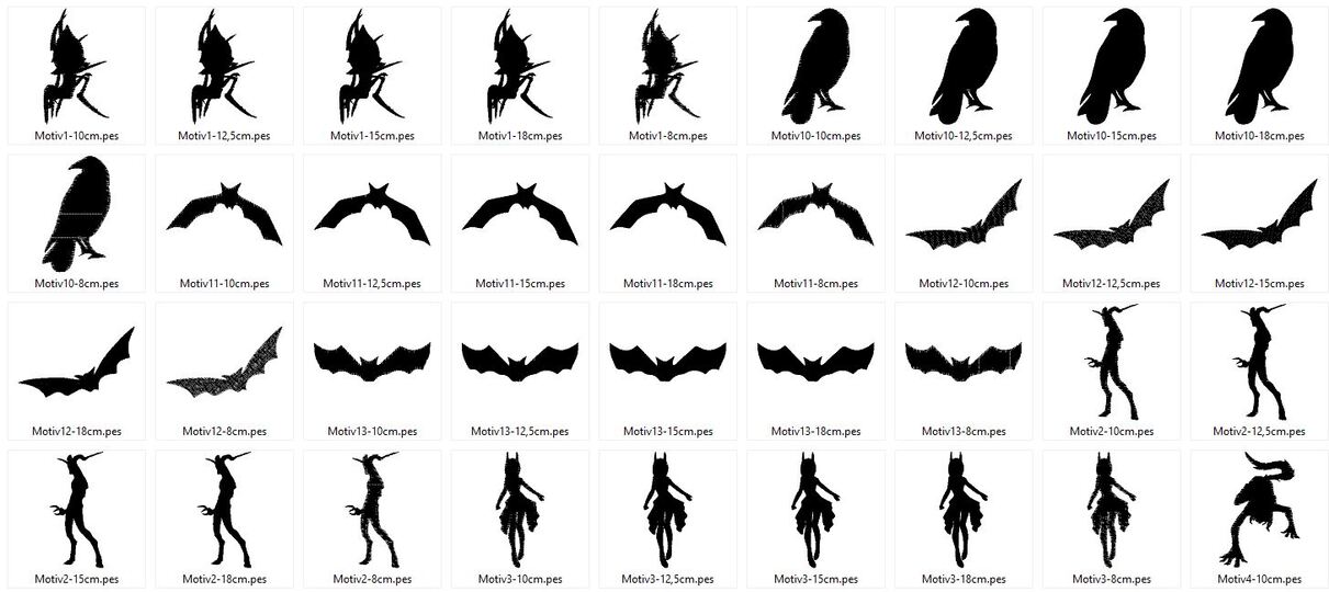 Stickdatei - Dämonen Fledermaus Silhouette 2