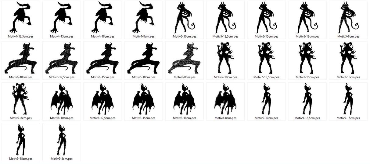 Stickdatei - Dämonen Fledermaus Silhouette 2