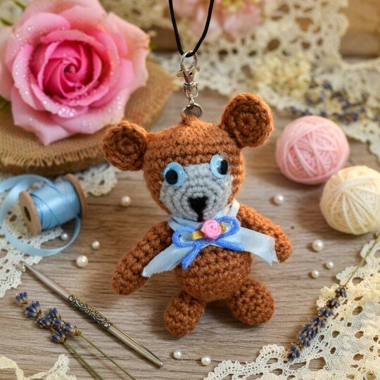 Crochet Teddy Bear Keychain Pattern PDF + Video Tutorial – nontycrochet