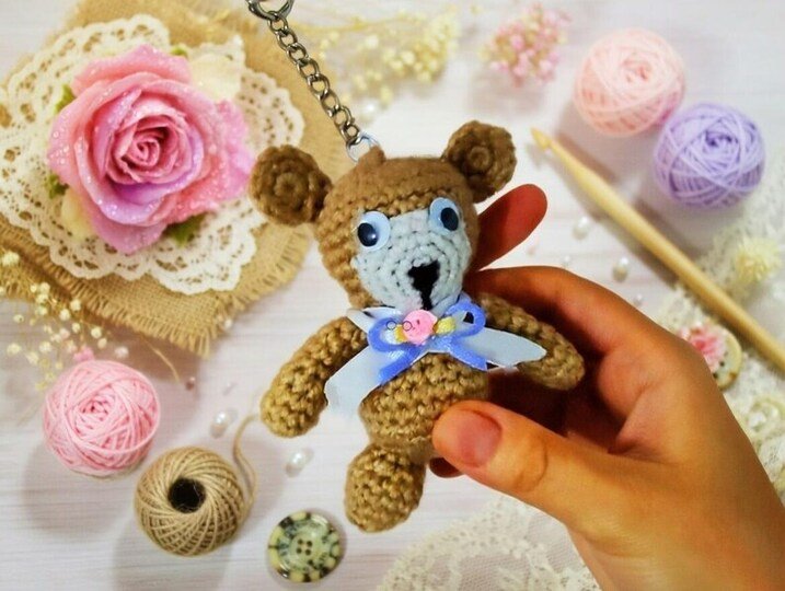 Häkelanleitung Teddy-Bär Schlüsselanhänger PDF + Video-Tutorial – nontycroc