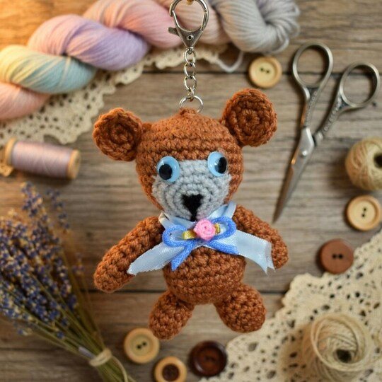 Häkelanleitung Teddy-Bär Schlüsselanhänger PDF + Video-Tutorial – nontycroc