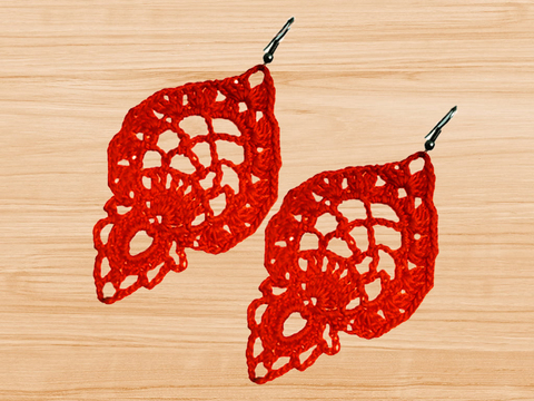Crochet Leaf Earrings Pattern PDF + Video Tutorial – nontycrochet