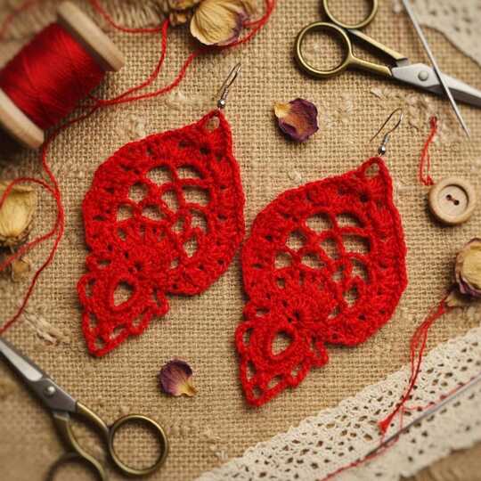 Crochet Leaf Earrings Pattern PDF + Video Tutorial – nontycrochet