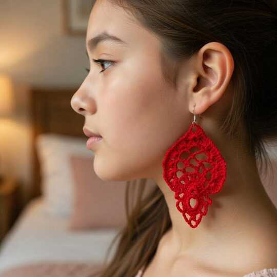 Crochet Leaf Earrings Pattern PDF + Video Tutorial – nontycrochet