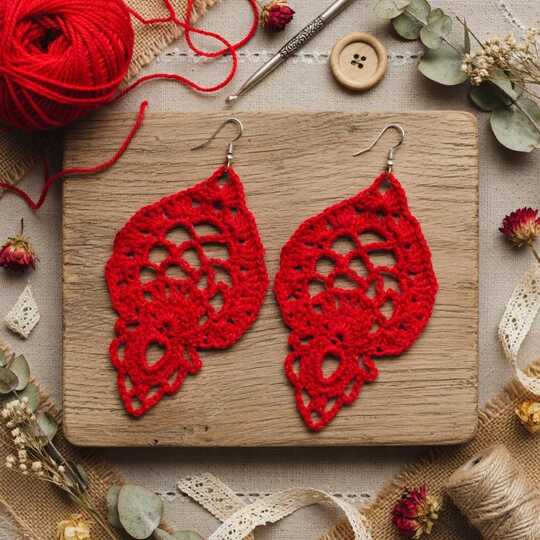 Crochet Leaf Earrings Pattern PDF + Video Tutorial – nontycrochet