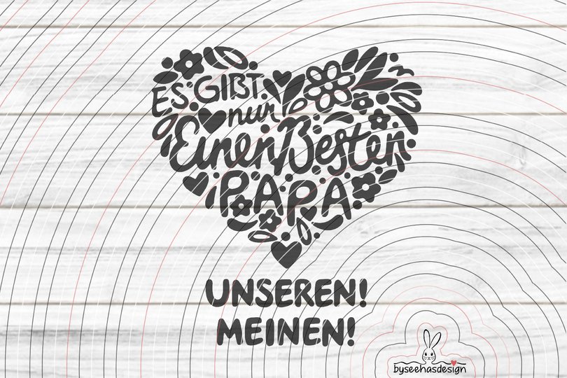 Papaherz Plotterdatei SVG DXF