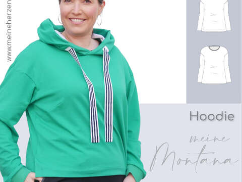 Hoodie Damen – E-Book Schnittmuster Gr. 32-58 – Montana # 141
