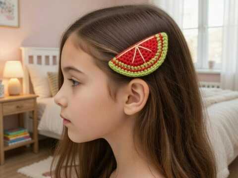 Crochet Orange Hair Clip Pattern + Video (English Only) | nontycrochet