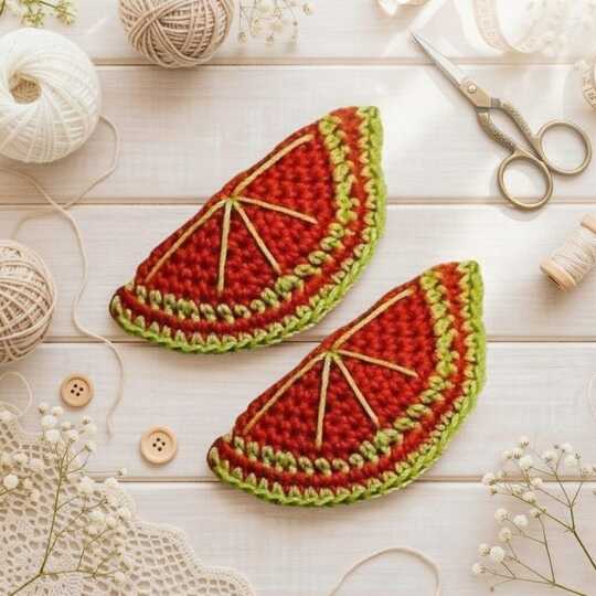 Crochet Orange Hair Clip Pattern + Video (English Only) | nontycrochet