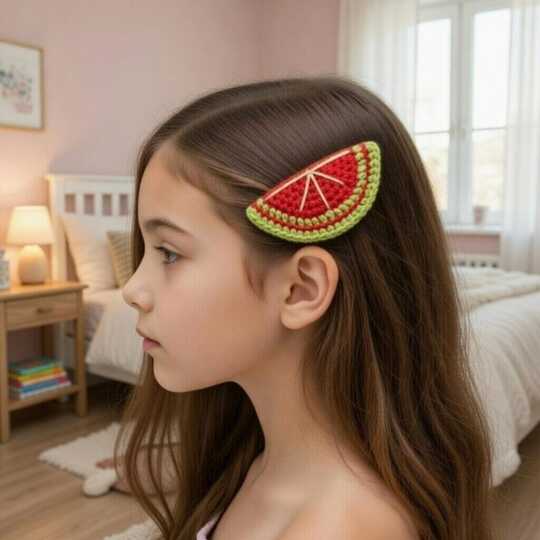 Crochet Orange Hair Clip Pattern + Video (English Only) | nontycrochet