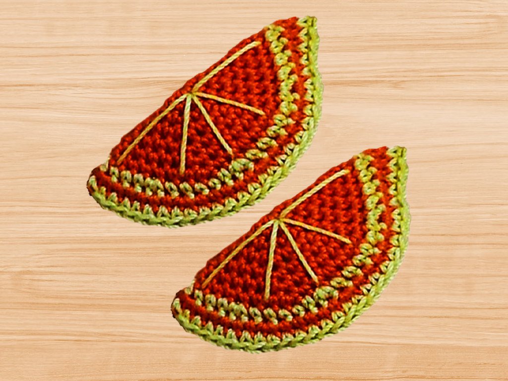 A crochet orange Hair clip PDF pattern - Image 7