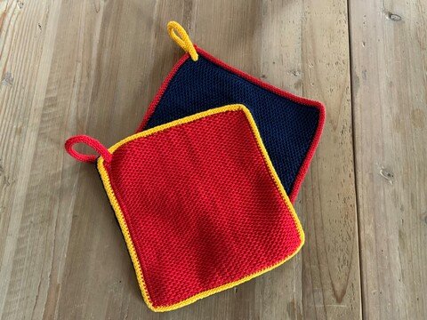 Benise - Topflappen/Potholder, tunesisch gehäkelt