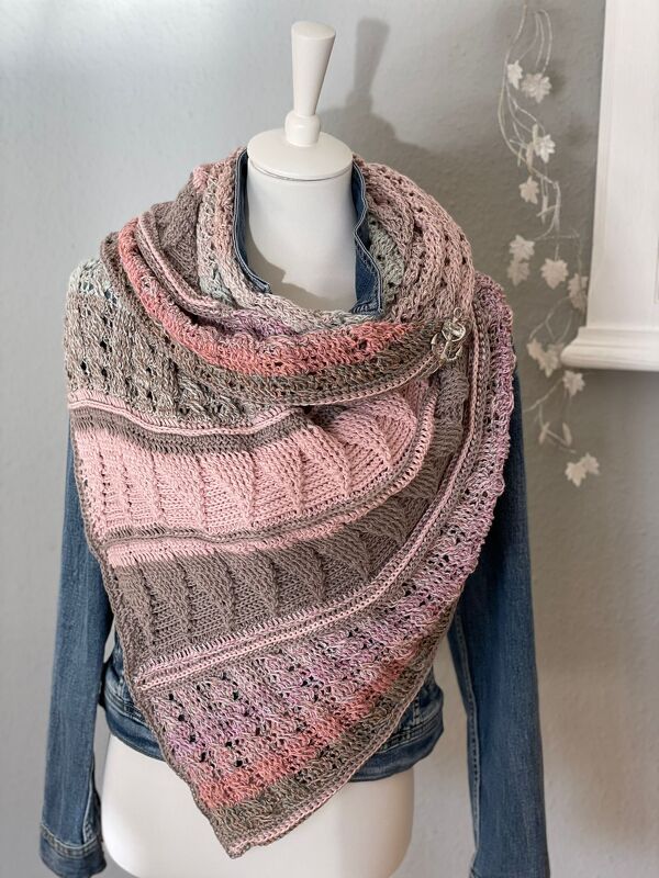 Häkelanleitung asymmetrisches Tuch Heimathafen