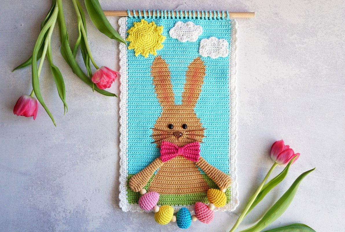 Häkelanleitung Wandbehang Osterhase - PDF Datei