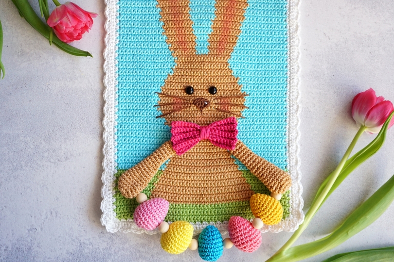 Häkelanleitung Wandbehang Osterhase - PDF Datei