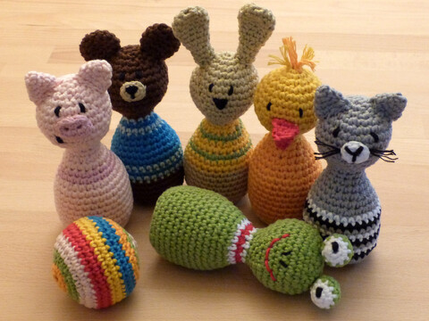 Crochet pattern skittles game animals, funny family game