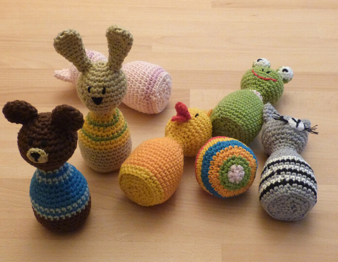 Crochet pattern skittles game animals, funny family game