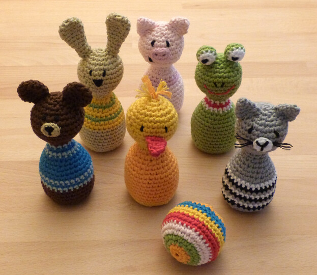 Crochet pattern skittles game animals, funny family game
