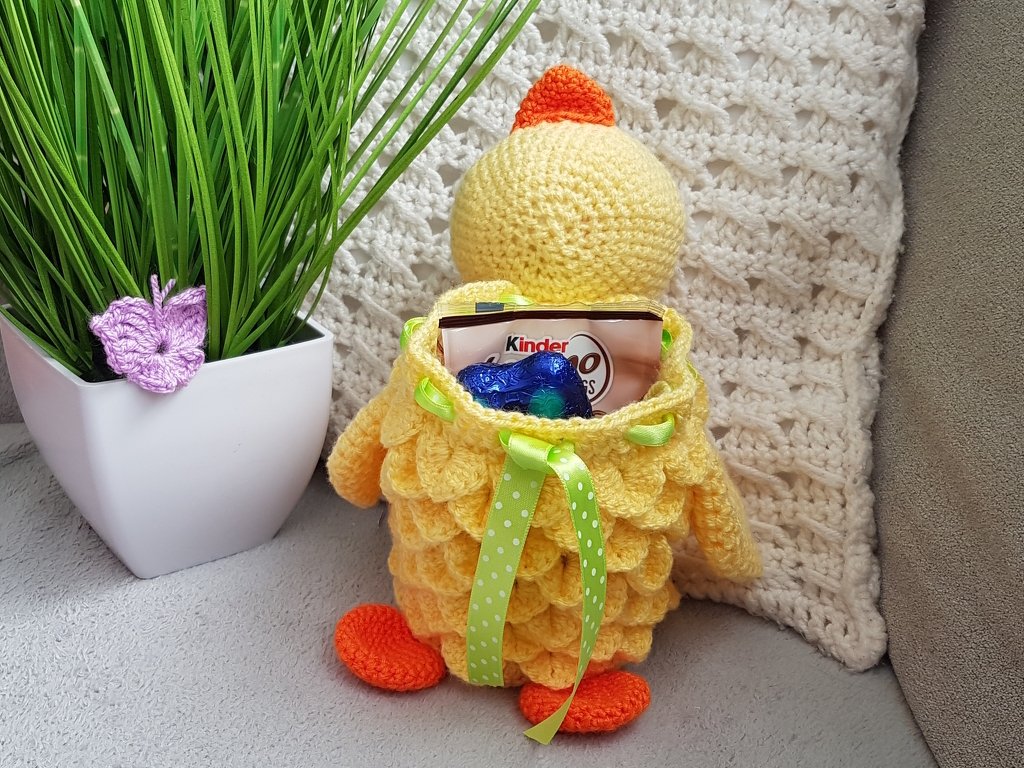 Häkelanleitung Ostergeschenkbeutel Küken