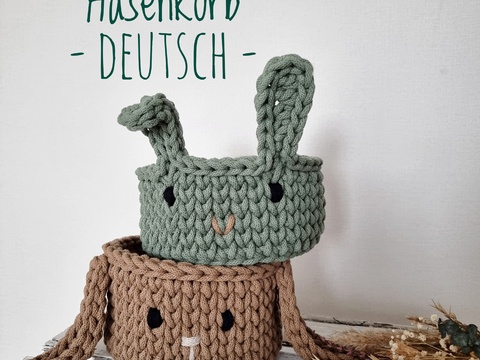 Videoanleitung Hasenkorb / Anleitung Häkelkorb / 2 Varianten