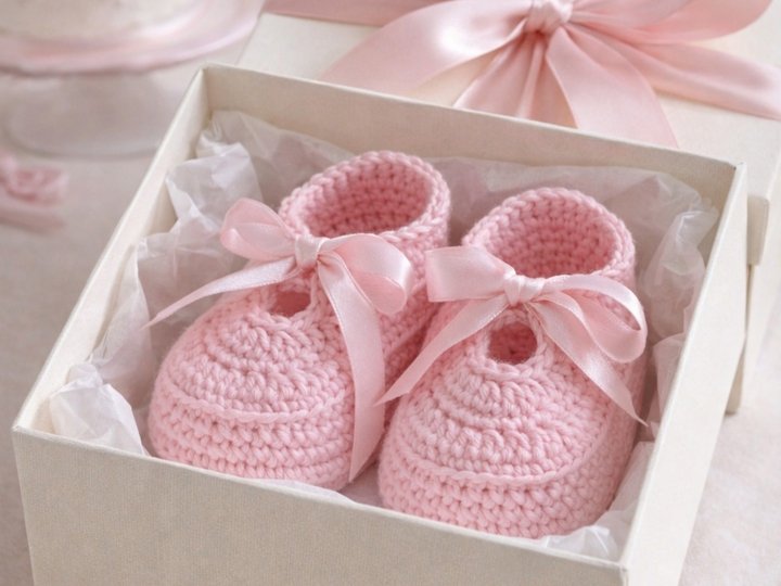 Crochet baby girl shoes pattern PDF