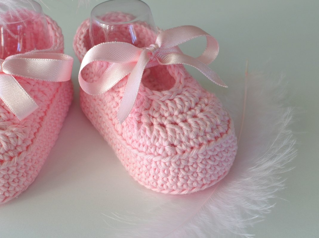 Crochet baby girl shoes pattern Christening sandals 0-3 months with bow b20 - Image 3