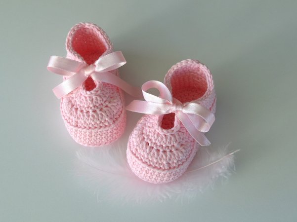 Crochet girl shoes pattern sandals 0-3 with bow b20