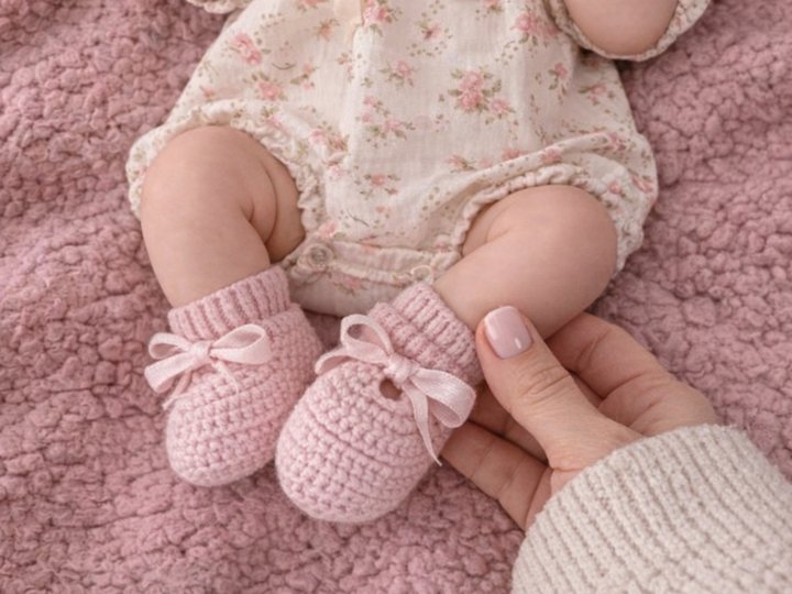 Crochet baby girl shoes pattern PDF