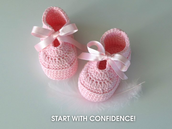 Crochet baby girl shoes pattern PDF