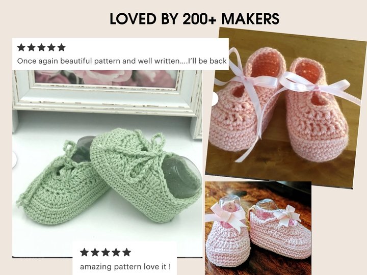 Crochet baby girl shoes pattern PDF