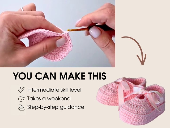 Crochet baby girl shoes pattern PDF