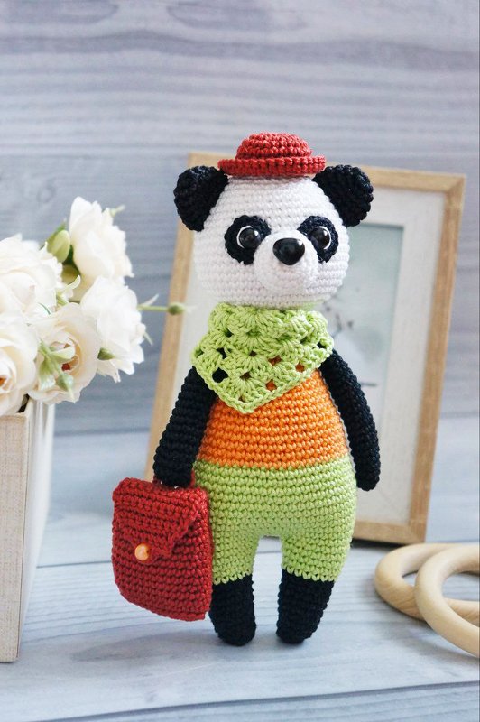 Master class Panda Bamboo. Amigurumi bear panda.