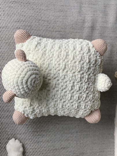 Häkelanleitung - Schnuffelpolster Schaf (Schnuffeltuch) - Kissenüberzug