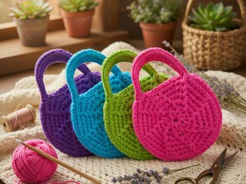 Häkelanleitung Runde Tasche / Tote + Video Tutorial (Englisch Only)