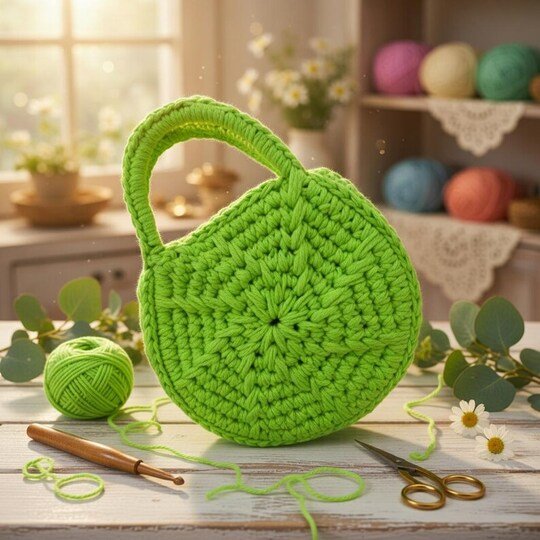 Crochet Round Bag Pattern + Video Tutorial (English Only)