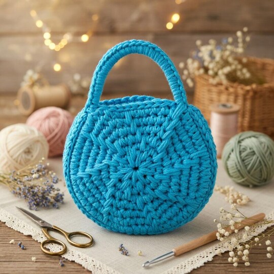 Crochet Round Bag Pattern + Video Tutorial (English Only)