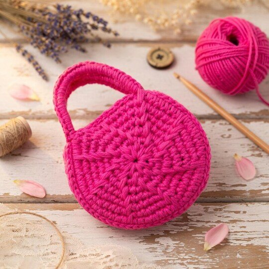 Crochet Round Bag Pattern + Video Tutorial (English Only)