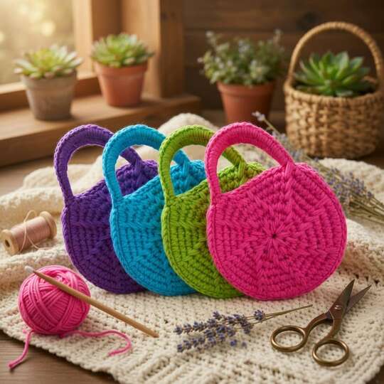 Crochet Round Bag Pattern + Video Tutorial (English Only)