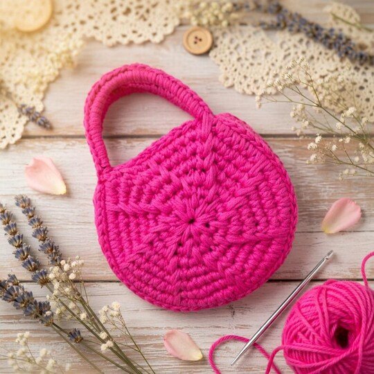 Crochet Round Bag Pattern + Video Tutorial (English Only)