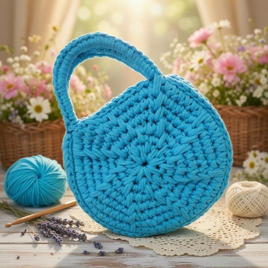 Crochet Round Bag Pattern + Video Tutorial (English Only)