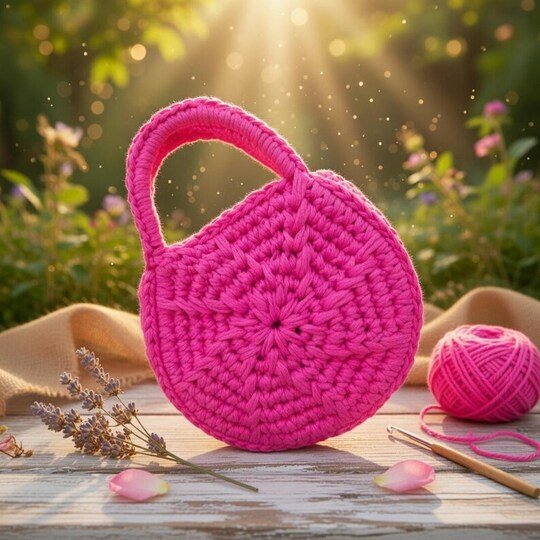 Häkelanleitung Runde Tasche / Tote + Video Tutorial (Englisch Only)