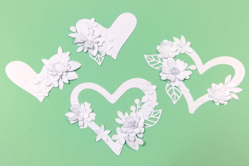 Blumen und Herz Plotterdatei SVG DXF