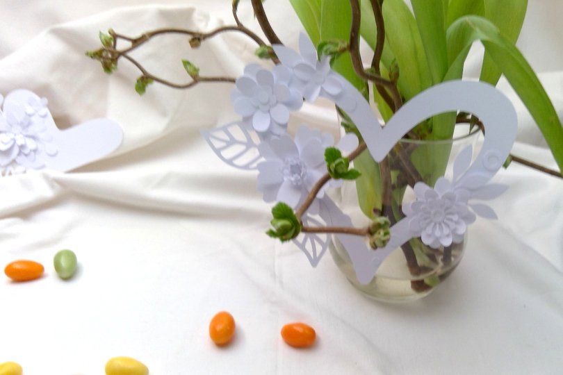 Blumen und Herz Plotterdatei SVG DXF