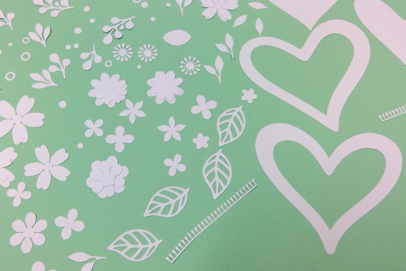 Blumen und Herz Plotterdatei SVG DXF