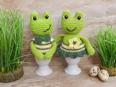 Eierwärmer FROSCHLIEBE - Häkelanleitung