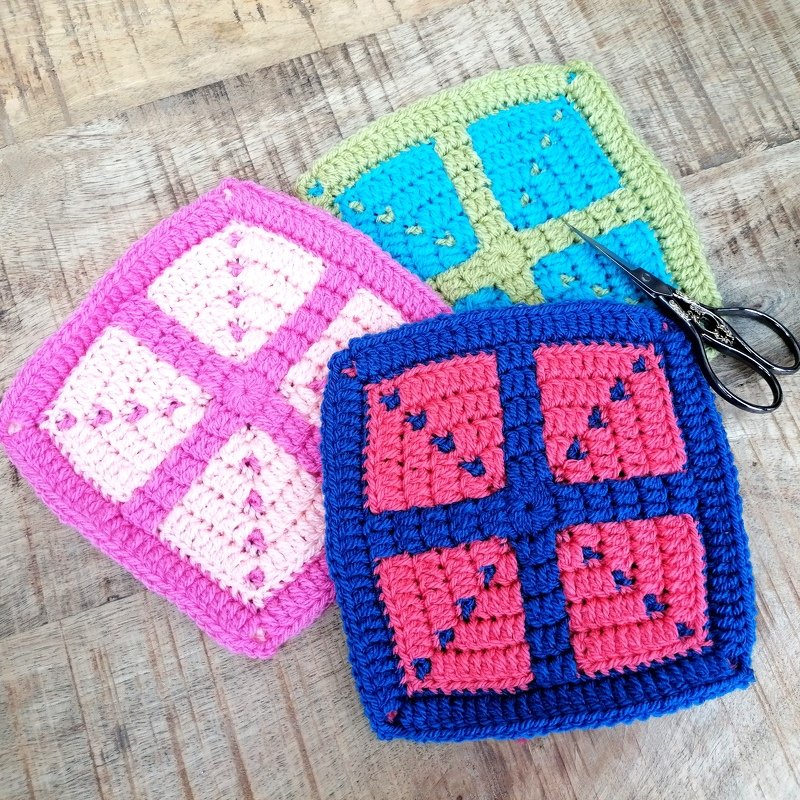 "Kea ana" (Kreuzung) - Quadrat in Mosaikhäkeltechnik