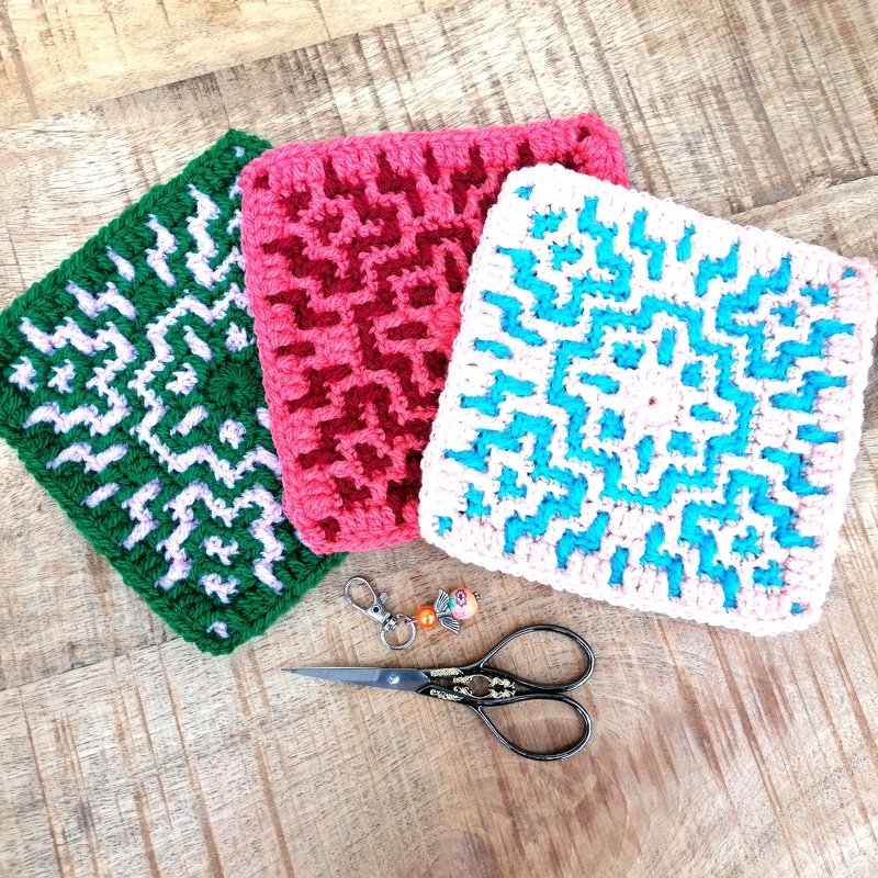 "Haunaele" (Chaos) - Quadrat in Mosaikhäkeltechnik