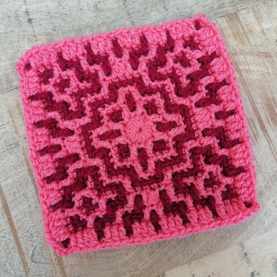 "Eono" (Sechs) - 6 Quadrate in Mosaikhäkeltechnik